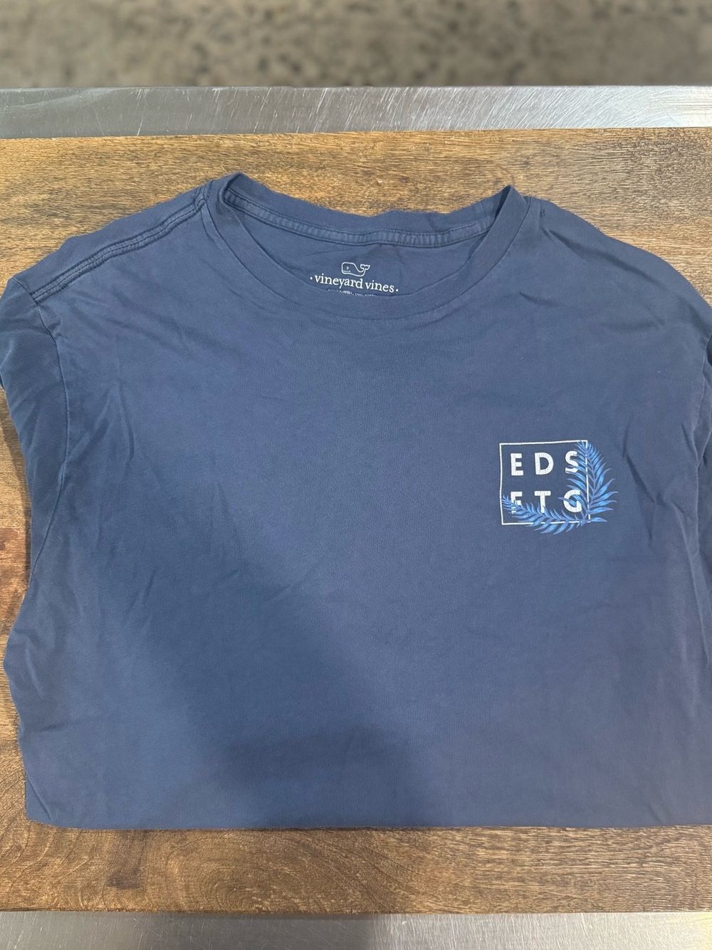 Vineyard Vines Unisex Navy Long Sleeve Graphic Tee with Sleeve Logo